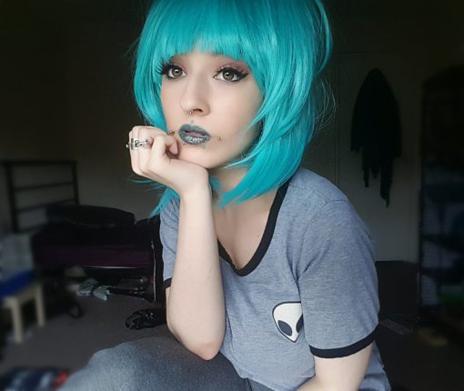 Duckling - Lush Wigs UK Cute green blue straight bob with fringe wig. You want a vibrant colour with a no fuss style? Then Duckling brings us this aqua green and blue colour mix in a sleek graduated bob.