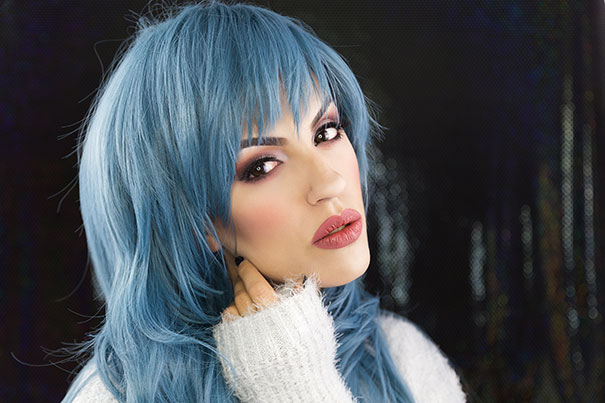Dark Dusky Blue Long Beehive Cosplay Lush Wig