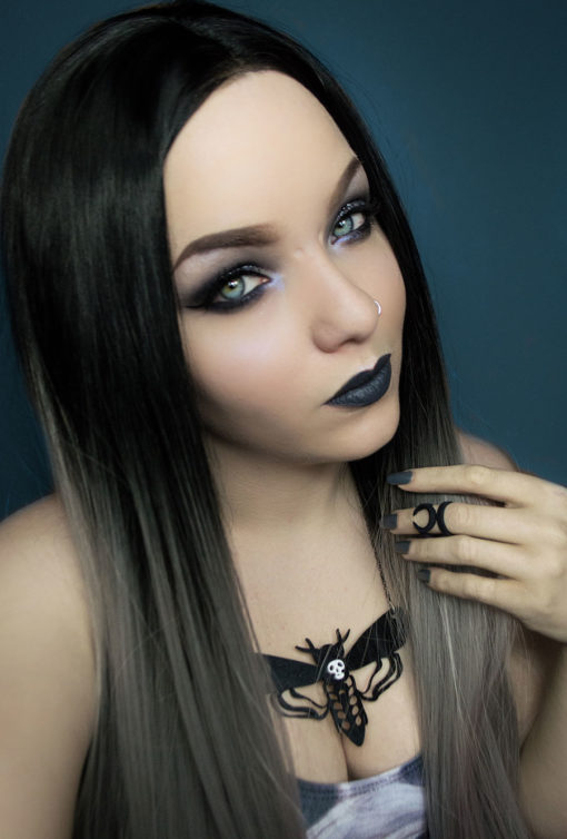 Black roots fading into beautiful grey ombre, this wig is thick and luxurious, and perfect for anyone who wants to try the grey hair trend without dyes. Lace front wigs are our premium products, and are designed to look the most natural and last the longest with proper care.