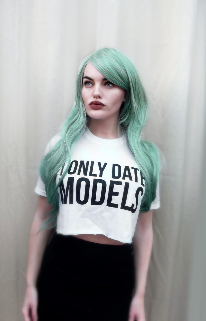 Mint Green Mix Long Side Fringe Straight Cosplay Lush Wig