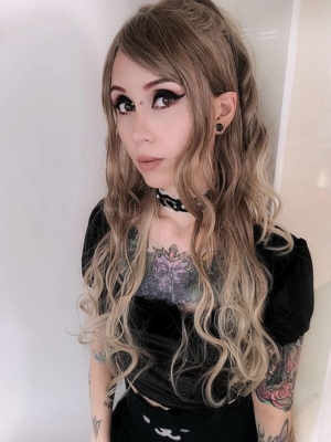 Hazel - Lush Wigs UK Angelic hair is here! Hazel is a delicate ombre. Dark blonde roots melt into a light honey blond ombre, soft loose curls that fall to the waist.