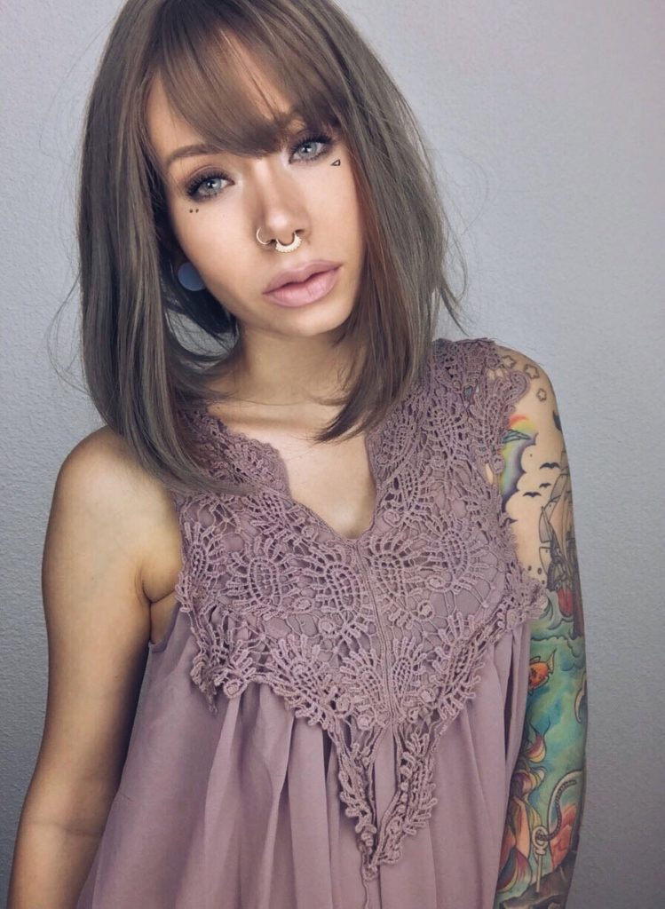 Brown Hair Color Feathered Hair Bangs Feather By Lush Wigs UK