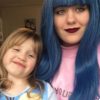 Blue dip dye straight bob wig. Skye is a beautiful mix of blues! Icy light blue for the top layer, cut in a shaggy long bob with blunt, wispy fringe. The layered style allows the rich teal blue bottom layer to peep through, creating a striking mix.