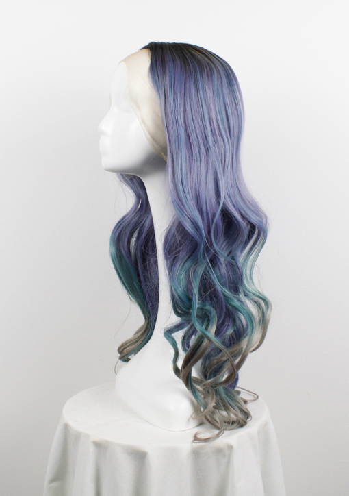 Multi coloured long curly lace front wig Jupiter by Lush Wigs UK