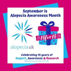 This is a promo image to promote Alopecia Awareness Month