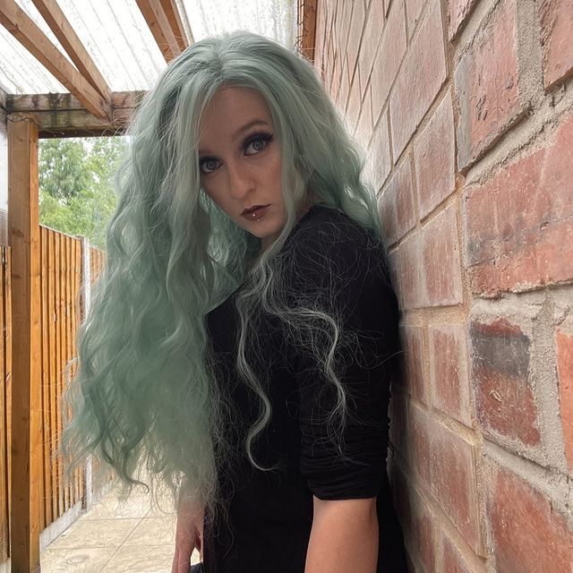 Pastel green long wavy lace front wig | Aileana by Lush Wigs UK