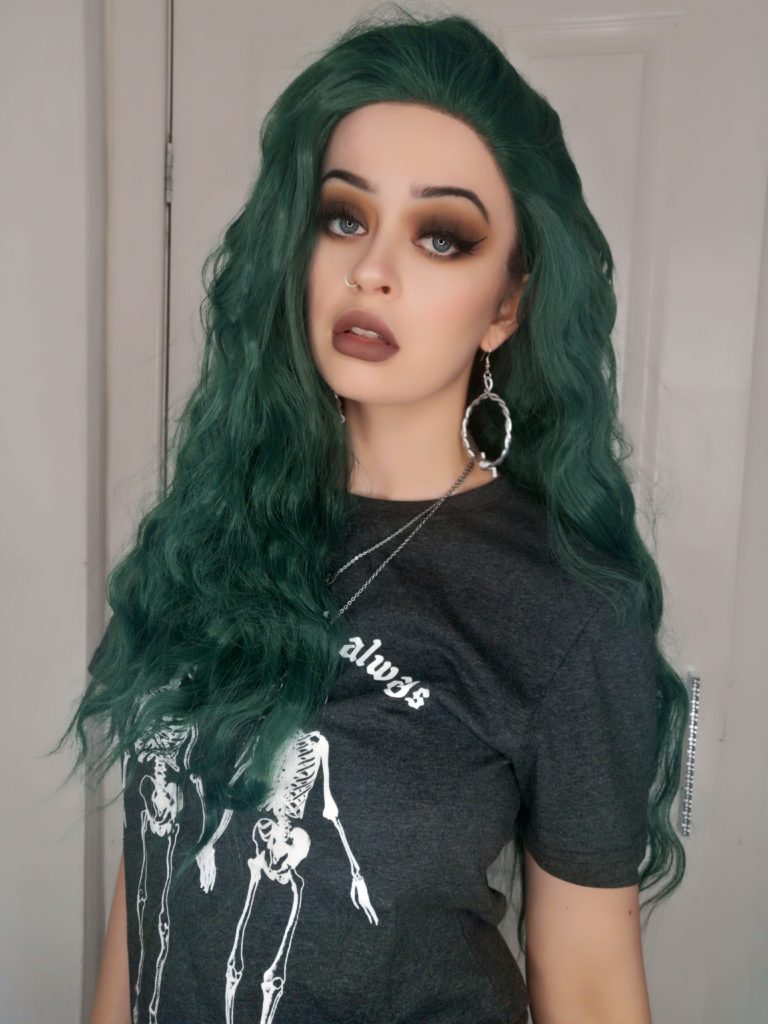Dark green wavy lace front wig | Coral by Lush Wigs UK