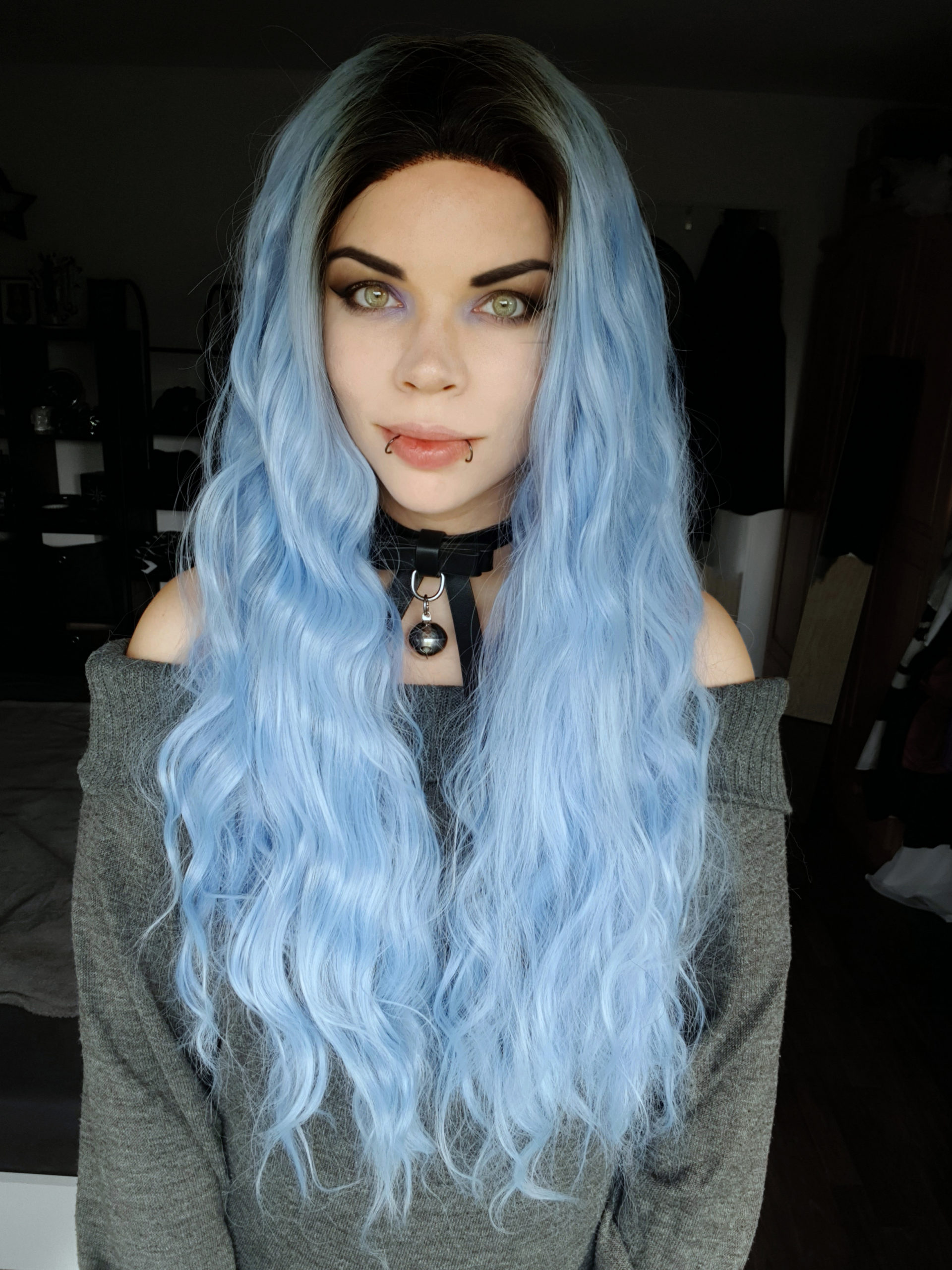 dark blue wig uk