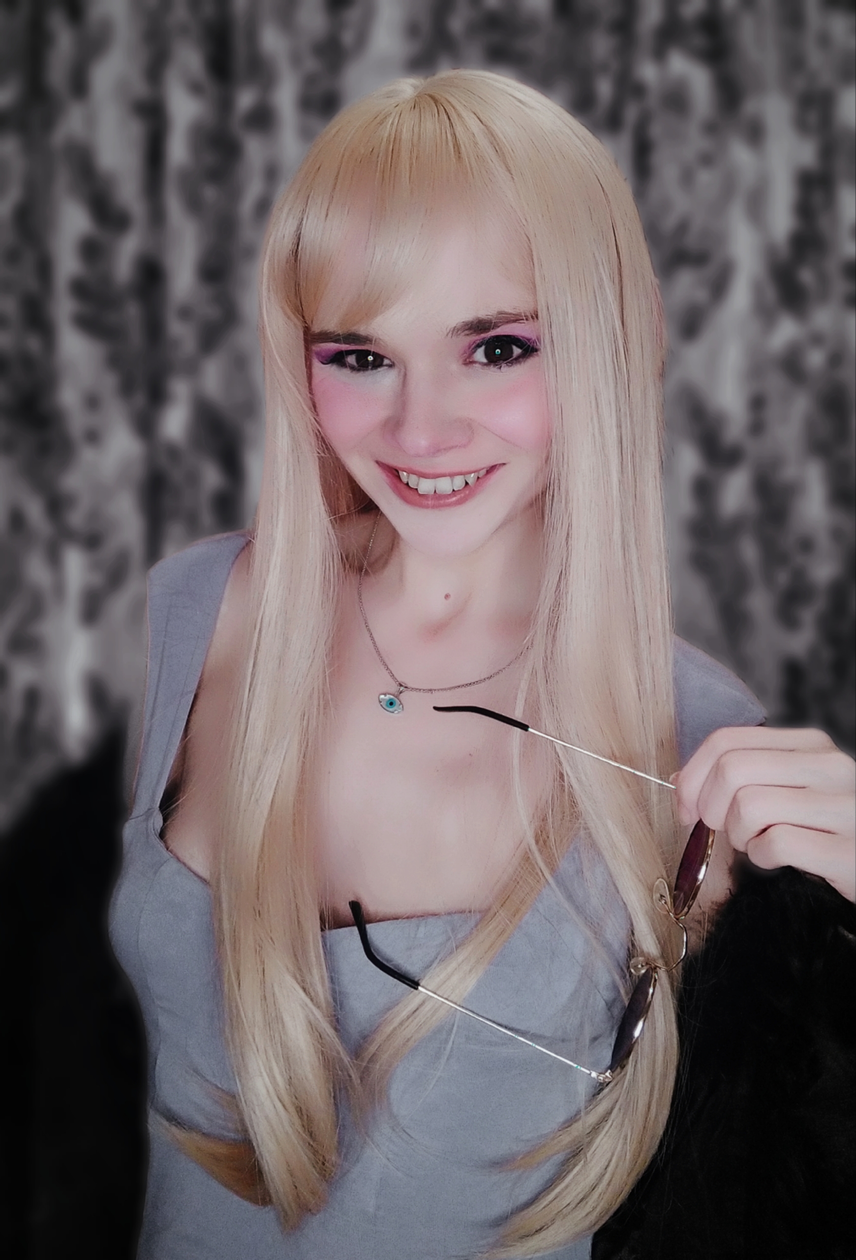 Honey blonde long natural straight wig with bangs | Mila by Lush Wigs UK