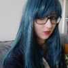 Blue long straight wig with bangs. Looking for a Hine cut, then look no further. Precious Metal is a distinctive aquamarine blue and green mix of colours.