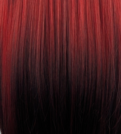 Jekyll - Lush Wigs UK This natural twist soft black wig with a deep red pop of colour. Soft black roots blend into this red hue with black tips. A sleek long style with long layers at the back, face framing layers at the front make this style easy to maintain. With a full blunt fringe to peep from under.