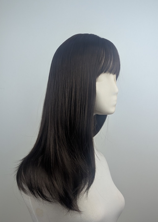 Sienna - Lush Wigs UK A sleek straight style in a natural chestnut colour. With long layers cut in and a blow out style to add fullness and movement. With a sleek blunt fringe.