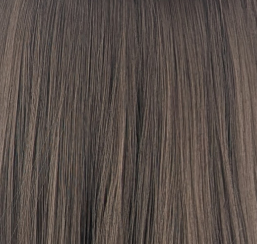 A sleek straight style in a natural chestnut colour. With long layers cut in and a blow out style to add fullness and movement. With a sleek blunt fringe.