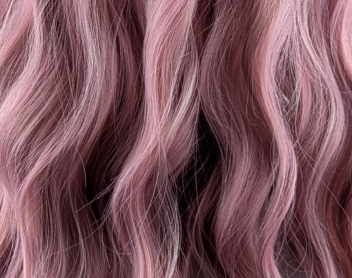 Dazzle - Lush Wigs UK A baby pink and light blonde colour mix make this pastel hue from roots to tips. A long bob styled into a loose wave with a sleek blunt fringe.