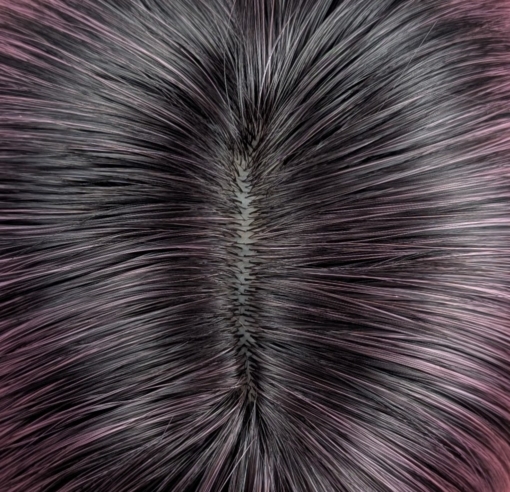 Dusk - Lush Wigs UK This Reverse Ombré natural twist wig is perfect for a subtle pop of colour. Soft black roots blend into a dusky pink hue with black ends. A sleek style with long layers at the back. With a full blunt fringe.