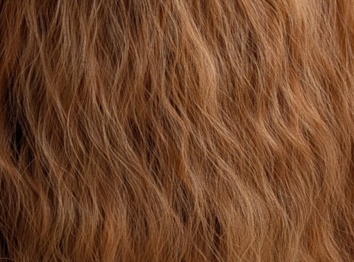 Marmalade - Lush Wigs UK This natural ginger colour from roots to tips. Made up of copper and amber tones. Styled in crimped mermaid waves in layers that fall to the waist. With a blunt sleek fringe.