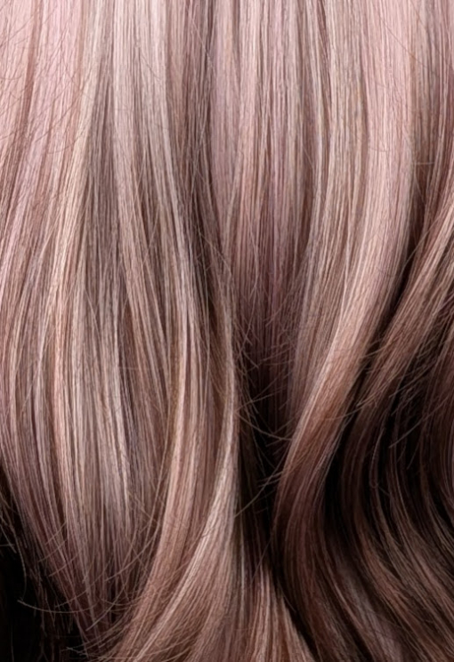Pink Swirl - Lush Wigs UK This wig comes in a mix of pink and cream roots. They blend into a warm brown hue for a dip dye effect on the ends. A sleek long style with long layers at the back, face framing layers at the front make this style easy to maintain. With a sleek blunt fringe finishes the look.