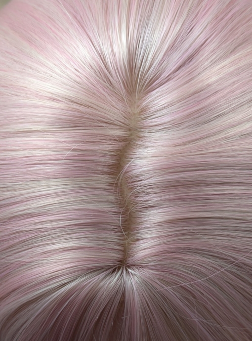 Pink Swirl - Lush Wigs UK This wig comes in a mix of pink and cream roots. They blend into a warm brown hue for a dip dye effect on the ends. A sleek long style with long layers at the back, face framing layers at the front make this style easy to maintain. With a sleek blunt fringe finishes the look.