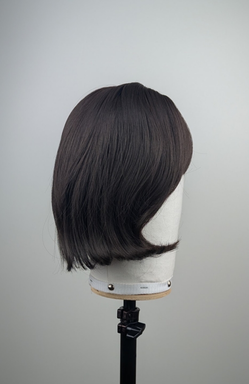 Outlet #241 - Lush Wigs UK This natural brown from roots to tips sleek bob, with a subtle flick. finished with a sleek fringe.